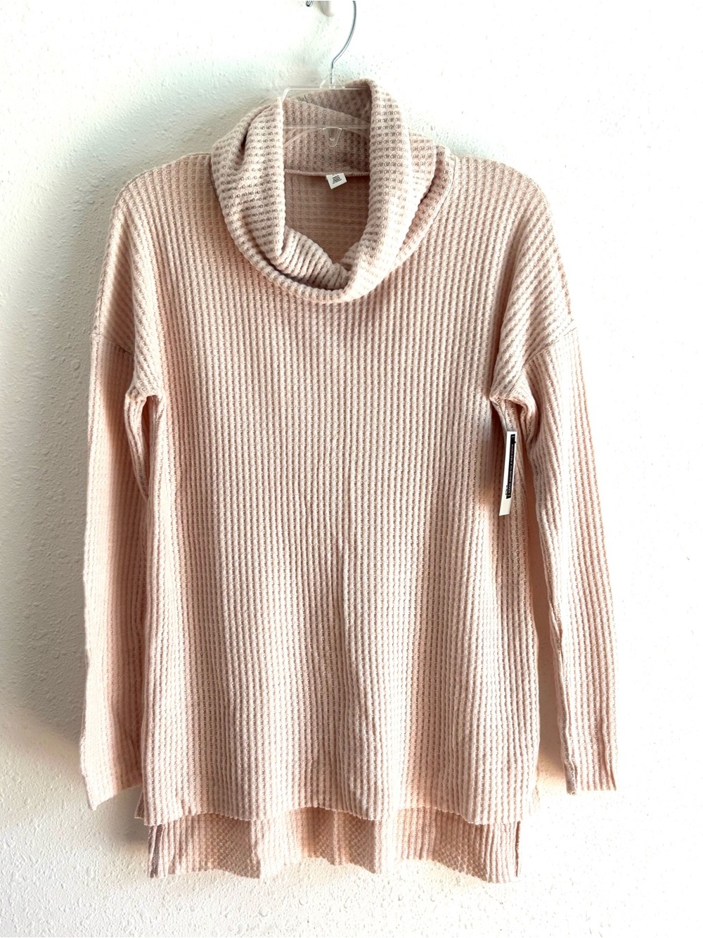 BP Cowl Neck Tunic Sweater Women's Size XS Beige Waffle Knit Nordstrom